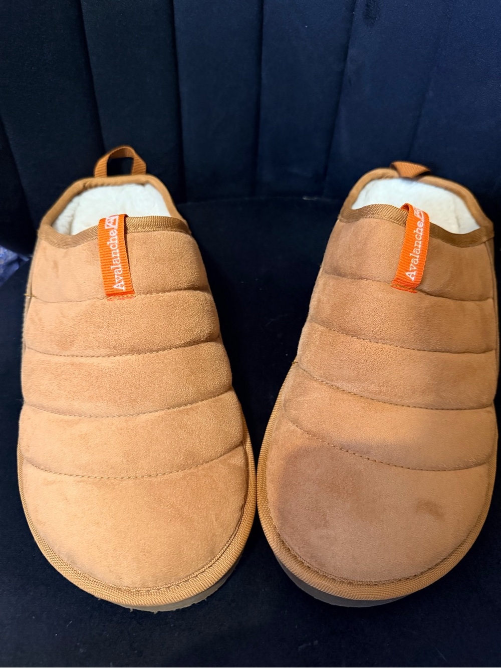 Avalanche Men's Brown Quilted Slip-On Moccasin Slippers